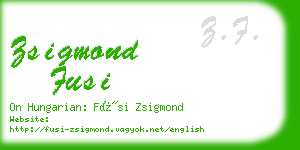 zsigmond fusi business card